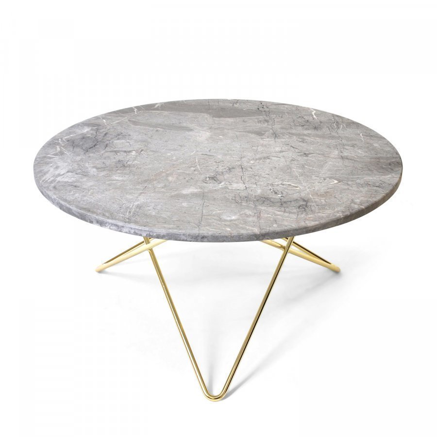 Ox Denmarq O Sohvapöytä Harmaa Marmori / Messinki