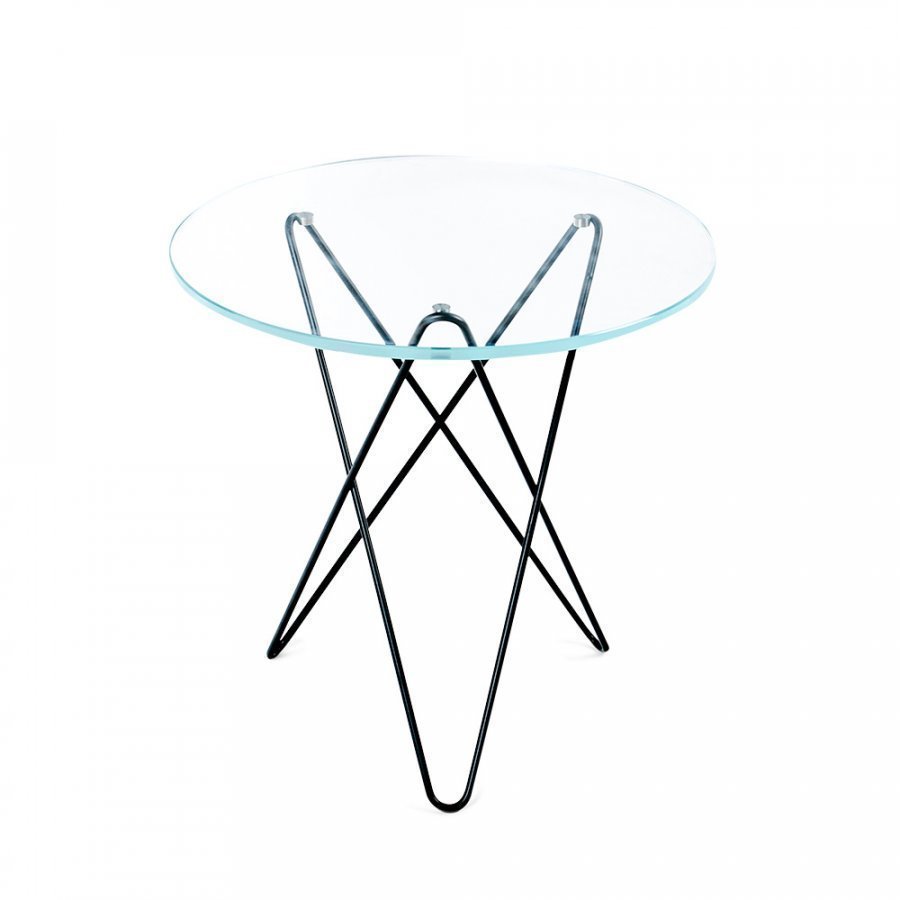 Ox Denmarq Tall Mini O Sivupöytä Musta / Kirkas Lasi