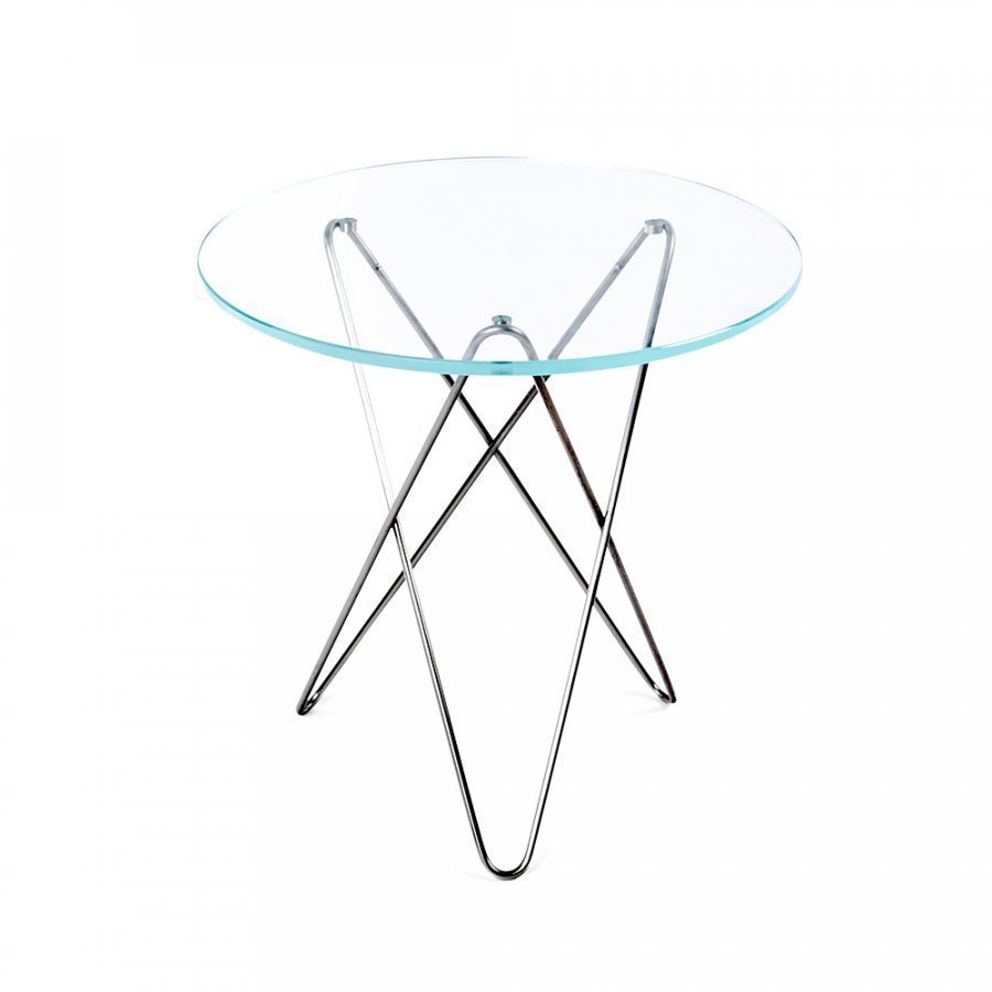 Ox Denmarq Tall Mini O Sivupöytä Ruostumaton / Kirkas Lasi