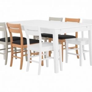 Sjövik Pöytä 180 Valkoinen + 6 Växjö Tuolia Useita värejä