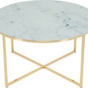 Sohvapöytä Nanne Ø 80 cm lasimarmori/messinki