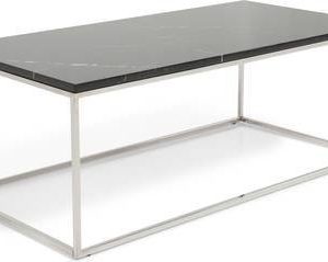 Sohvapöytä Olga 120x60x45 cm musta marmori/teräs teräs jaloilla