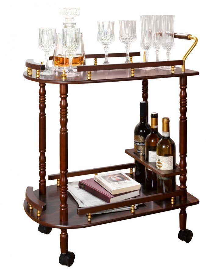 Tarjoiluvaunu Ruskea