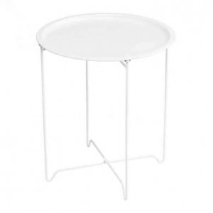 Tarjotinpöytä Halkaisija 45 Cm Valkoinen