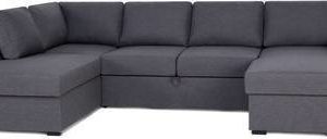 Vuodesohva Brita vasen U-sohva kappatyynyillä tummanharmaa