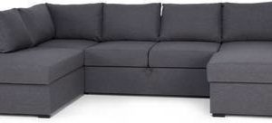 Vuodesohva Maria U-sohva vasen kappatyynyillä tummanharmaa