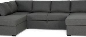 Vuodesohva Marita U-sohva vasen kappatyynyillä tummanharmaa