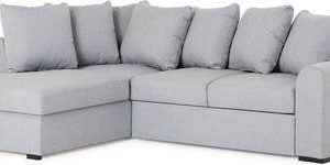 Vuodesohva Marita kolmen istuttava L-sohva vasen heittotyynyillä vaaleanharmaa