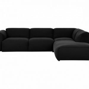 Wisconsin L-Sohva Oikea Musta