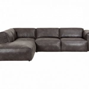 Wisconsin L-Sohva Vasen Tummanruskea